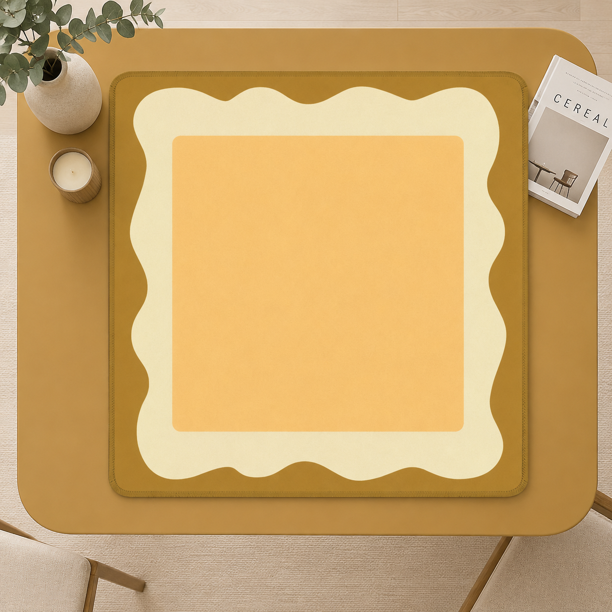 Minimalist Honey Wave Mahjong Mat 31.5"x31.5" (Ship Rolled up) YOLO Mahjong