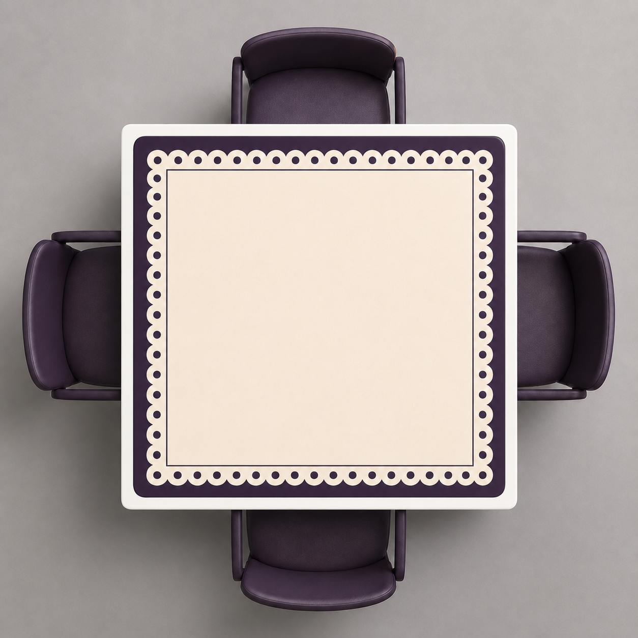 Minimalist Plum Scallop Mahjong Mat (Ship Rolled up) YOLO Mahjong