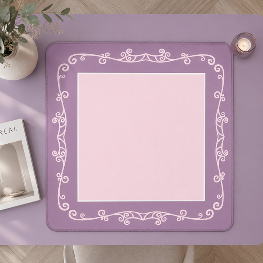 Minimalist Lavender Scroll Mahjong Mat 31.5"x31.5" (Ship Rolled up) YOLO Mahjong