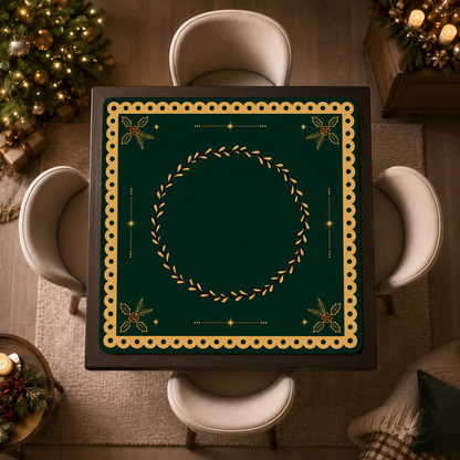 Golden Christmas Mahjong Mat(Ship Rolled up) YOLO Mahjong