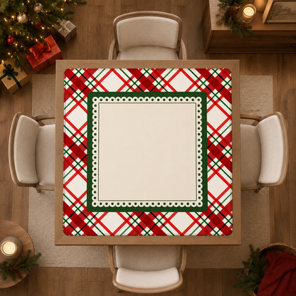 Classic Christmas Plaid Mahjong Mat (Ship Rolled up) YOLO Mahjong
