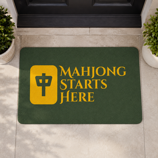 Mahjong Starts Here doormat | Polyester game room mat, Mahjong tile design Printify