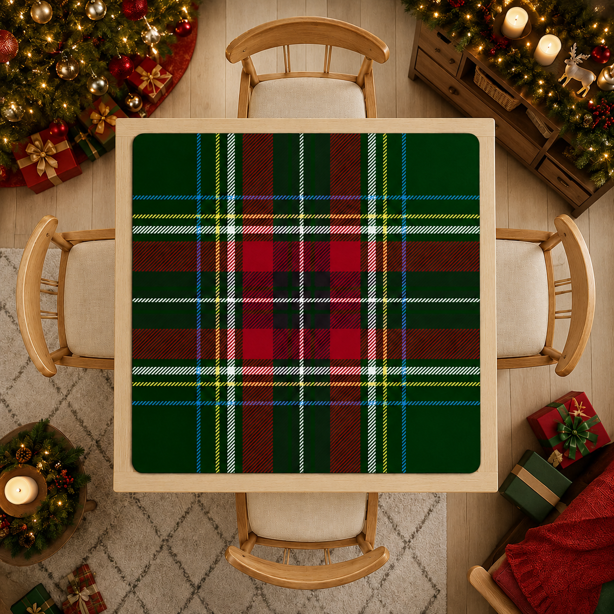 Heritage Christmas Tartan Mahjong Mat (Ship Rolled up) YOLO Mahjong