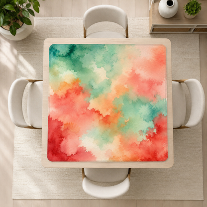 Mahjong Mat 31.5"x31.5" (Ship Rolled up) - Modern Abstract Watercolor Square Mahjong Mat YOLO Mahjong