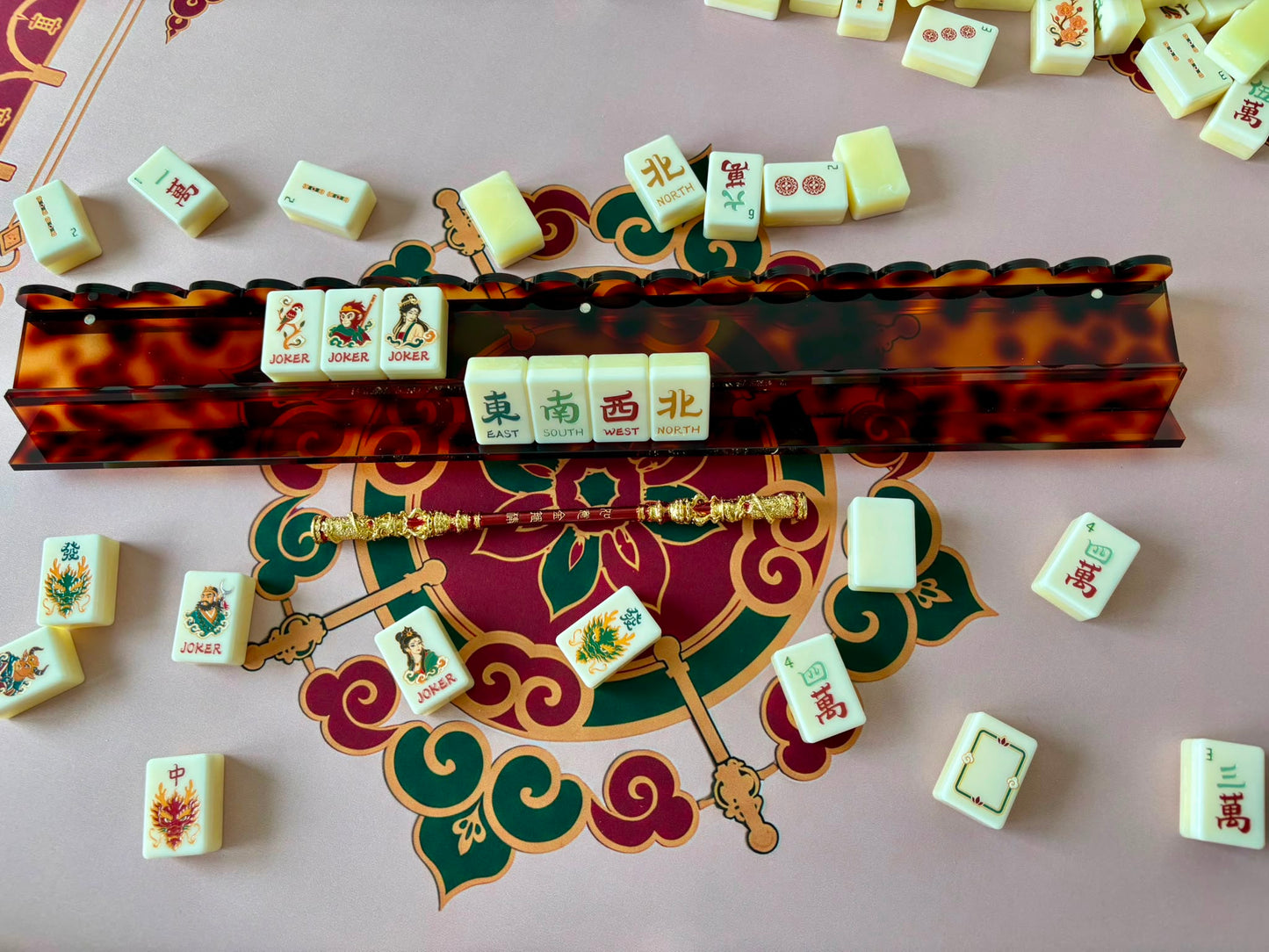 Journey to The West - Tortoiseshell Acrylic Rack 20" - Set of 4 YOLO Mahjong