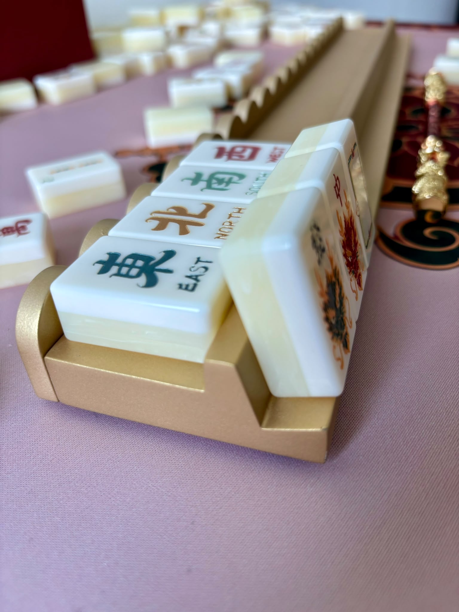 Journey to The West Metallic Gold Wooden Rack - 20" YOLO Mahjong