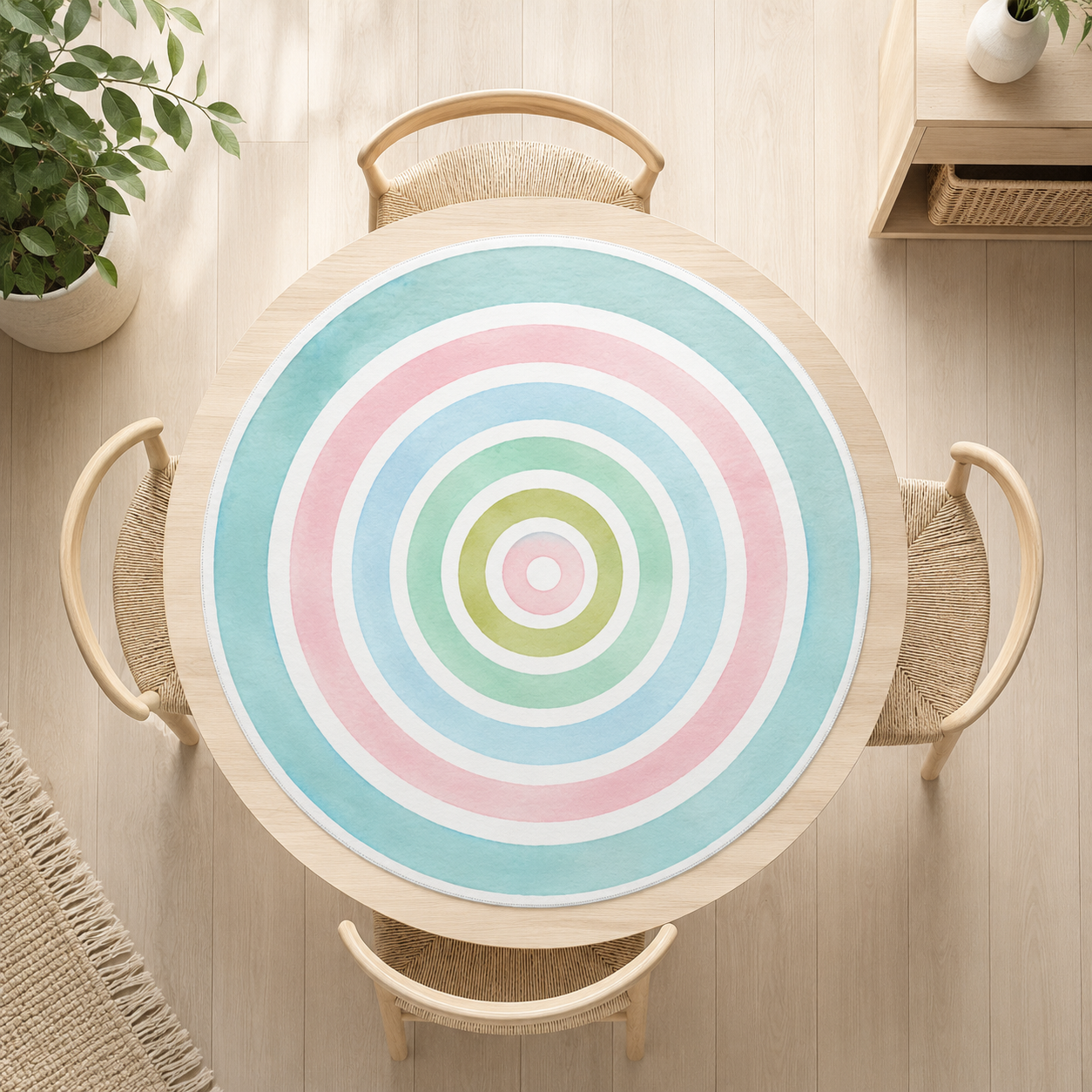 Round Mahjong Mat - Pastel Rainbow Round Mahjong Mat YOLO Mahjong