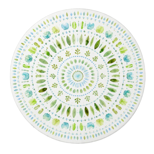 Round Mahjong Mat - Botanical Garden Round Mahjong Mat YOLO Mahjong