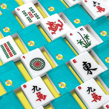 American Mahjong Tiles - Blue Pool Float Mahjong Tiles Summer Vacation Mahjong Set YOLO Mahjong