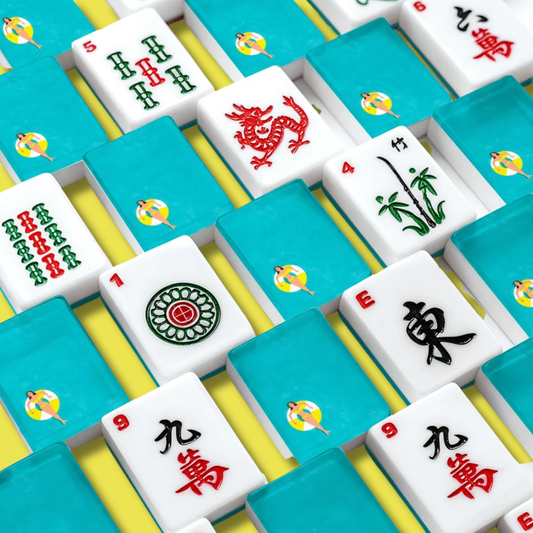 American Mahjong Tiles - Blue Pool Float Mahjong Tiles Summer Vacation Mahjong Set YOLO Mahjong