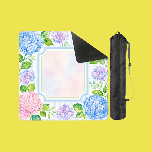 Mahjong Mat 31.5"x31.5" (Ship Rolled up) - Pastel Hydrangea Mahjong Mat with Watercolor Floral Design YOLO Mahjong