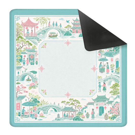 Mahjong Mat 31.5"x31.5" (Ship Rolled up) - Pastel Chinese Garden Mahjong Mat YOLO Mahjong