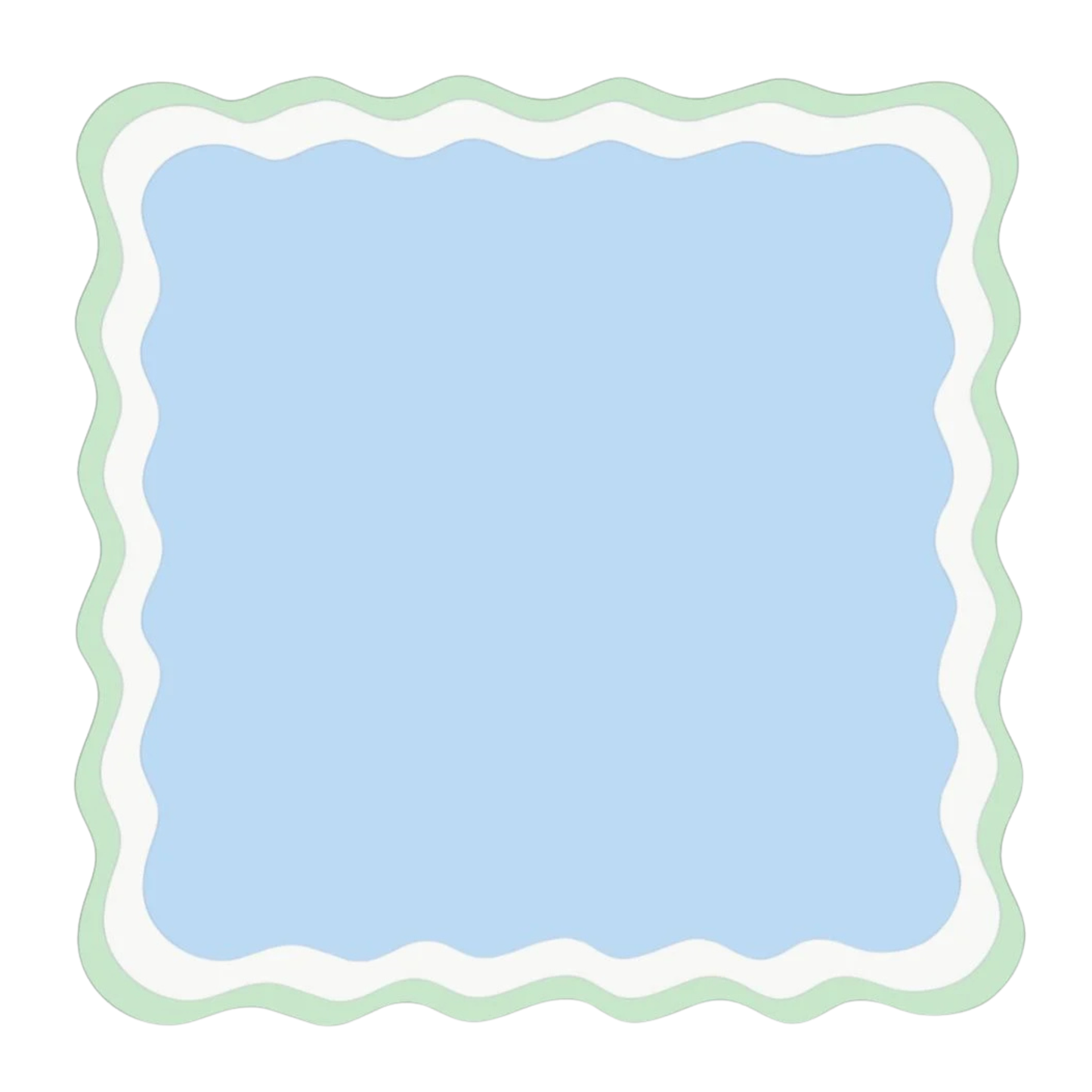 Mahjong Mat 31.5"x31.5" (Ship Rolled up) - Scalloped Shape Blue and Green Mahjong Mat YOLO Mahjong