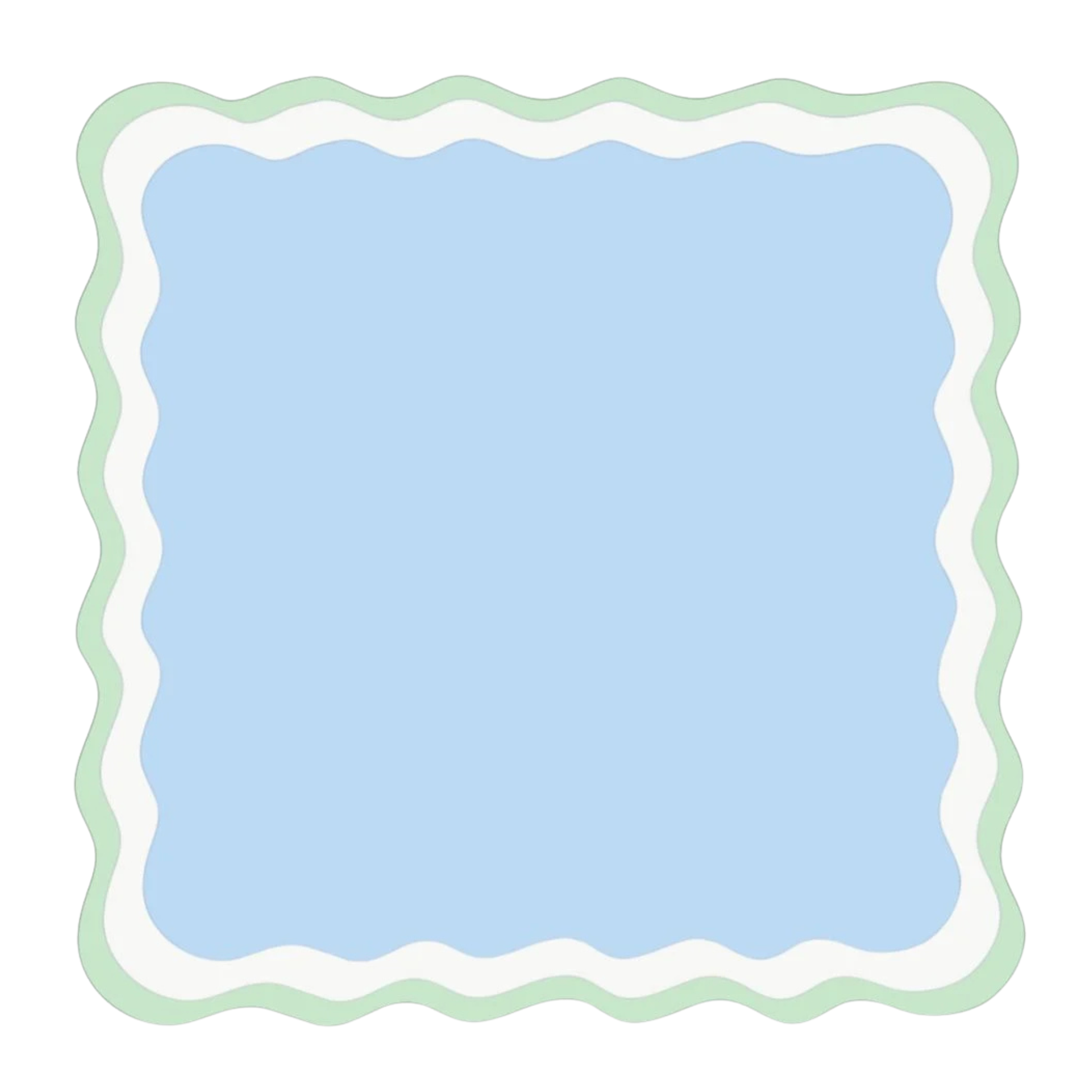 Mahjong Mat 31.5"x31.5" (Ship Rolled up) - Scalloped Shape Blue and Green Mahjong Mat YOLO Mahjong