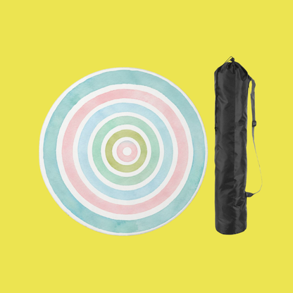 Round Mahjong Mat - Pastel Rainbow Round Mahjong Mat YOLO Mahjong