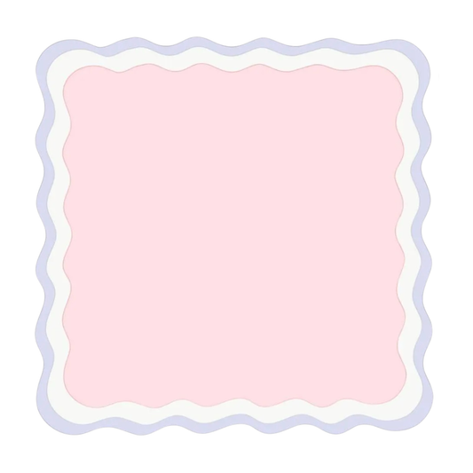 Scalloped Mahjong Mat 31.5"x31.5" (Ship Rolled up) - Pink and Purple YOLO Mahjong
