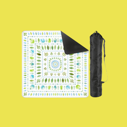 Mahjong Mat 31.5"x31.5" (Ship Rolled up) - Scandinavian Green Leaf Mahjong Mat YOLO Mahjong