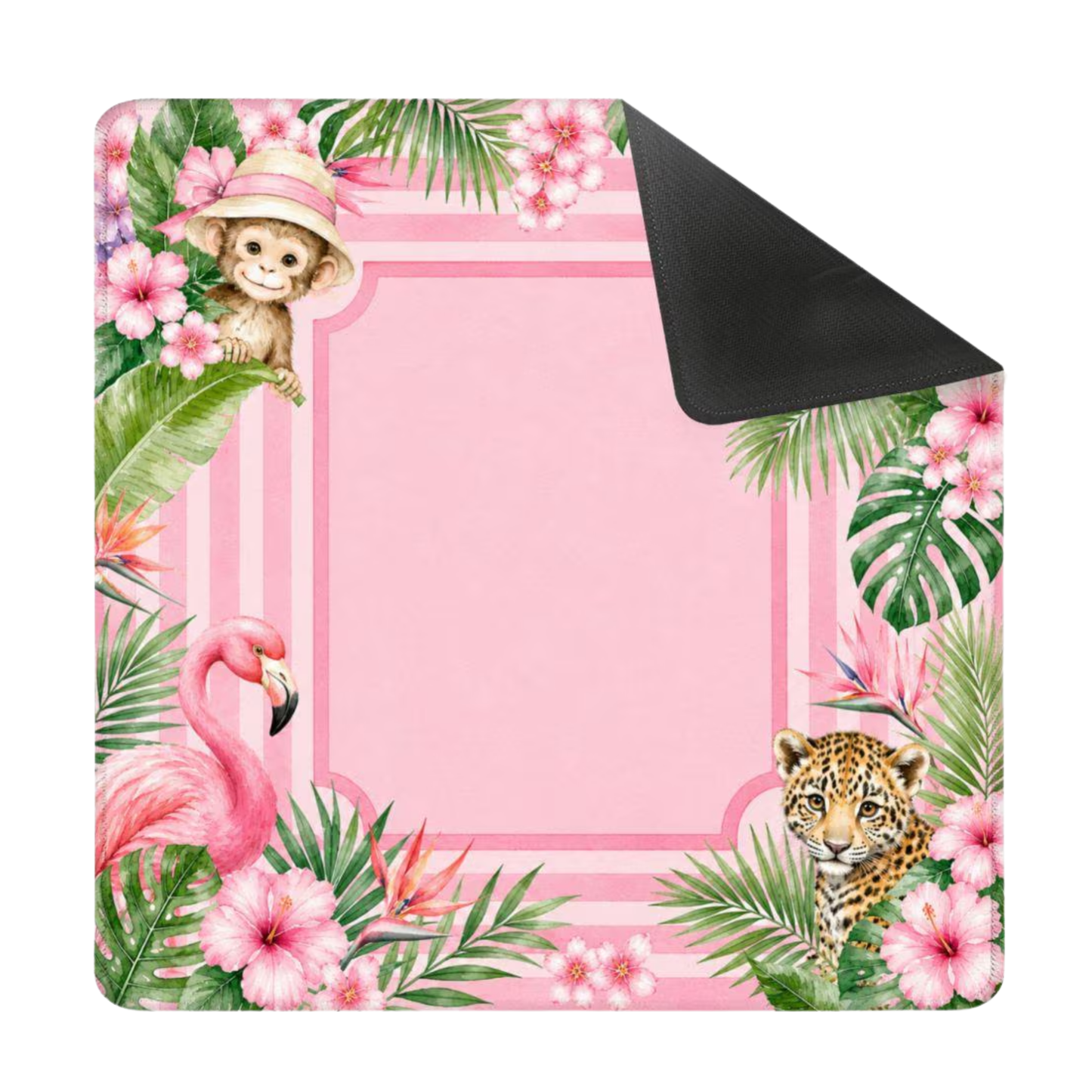 Mahjong Mat 31.5"x31.5" (Ship Rolled up) - Pink Hydrangea Mahjong Mat with Garden Floral Design YOLO Mahjong