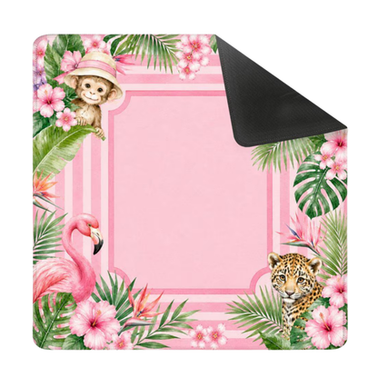 Mahjong Mat 31.5"x31.5" (Ship Rolled up) - Pink Hydrangea Mahjong Mat with Garden Floral Design YOLO Mahjong