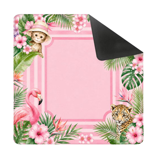 Mahjong Mat 31.5"x31.5" (Ship Rolled up) - Pink Hydrangea Mahjong Mat with Garden Floral Design YOLO Mahjong