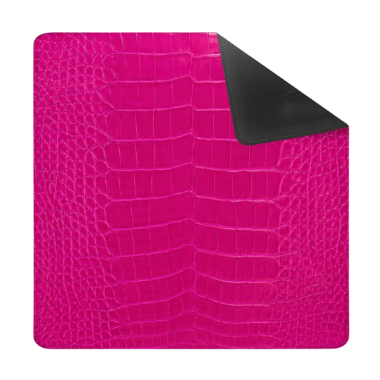 Mahjong Mat - Hot Pink Crocodile Print Mahjong Mat, Non-Slip Table Game Surface, Poker Cards (31.5"x31.5") YOLO Mahjong