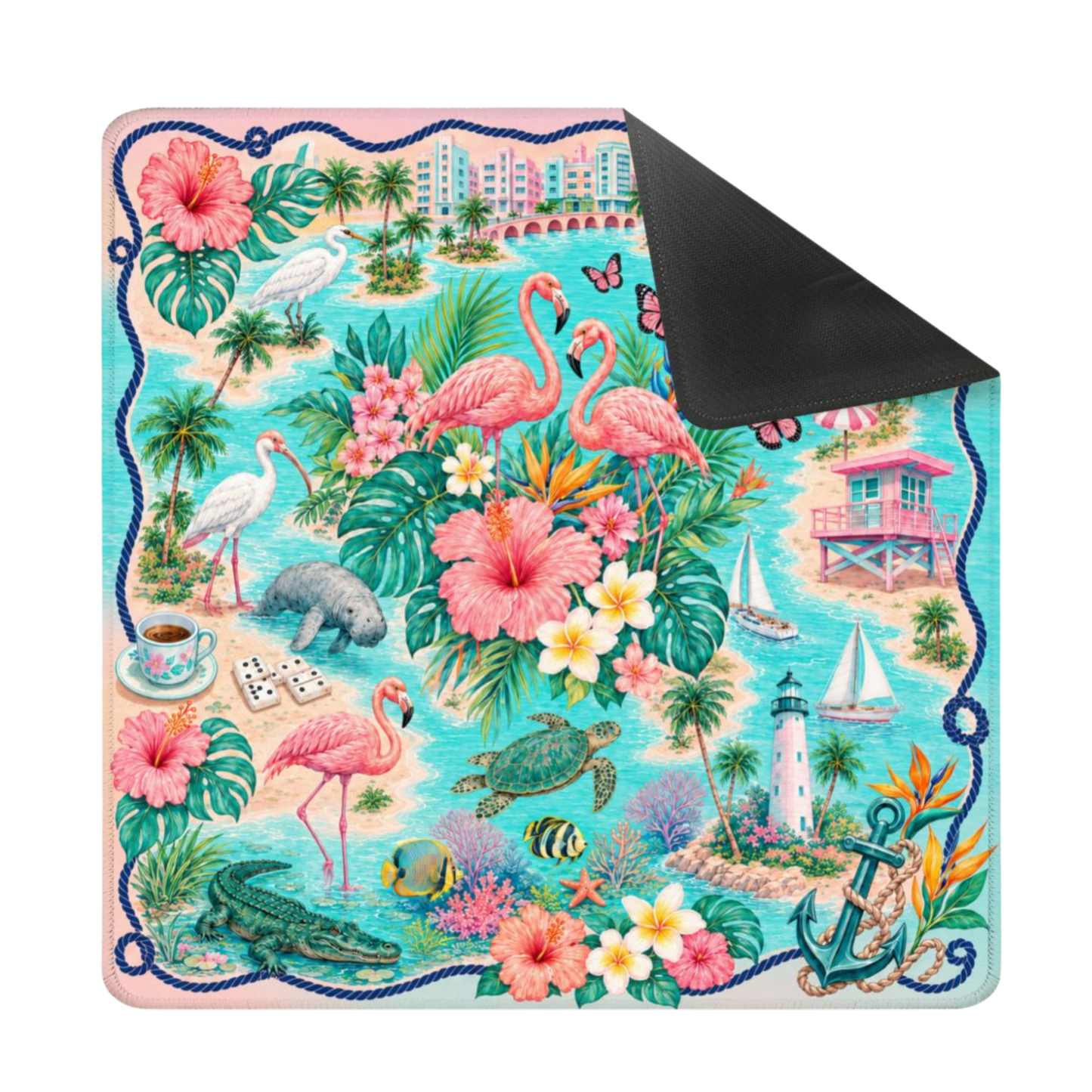 Mahjong Mat - Miami Beach Vibes YOLO Mahjong