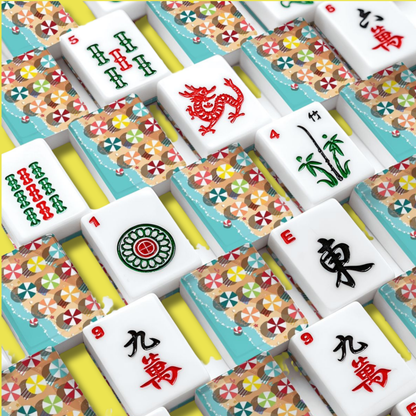 American Mahjong Tiles - Beach Umbrella Mahjong Tiles Coastal Summer Mahjong Set YOLO Mahjong