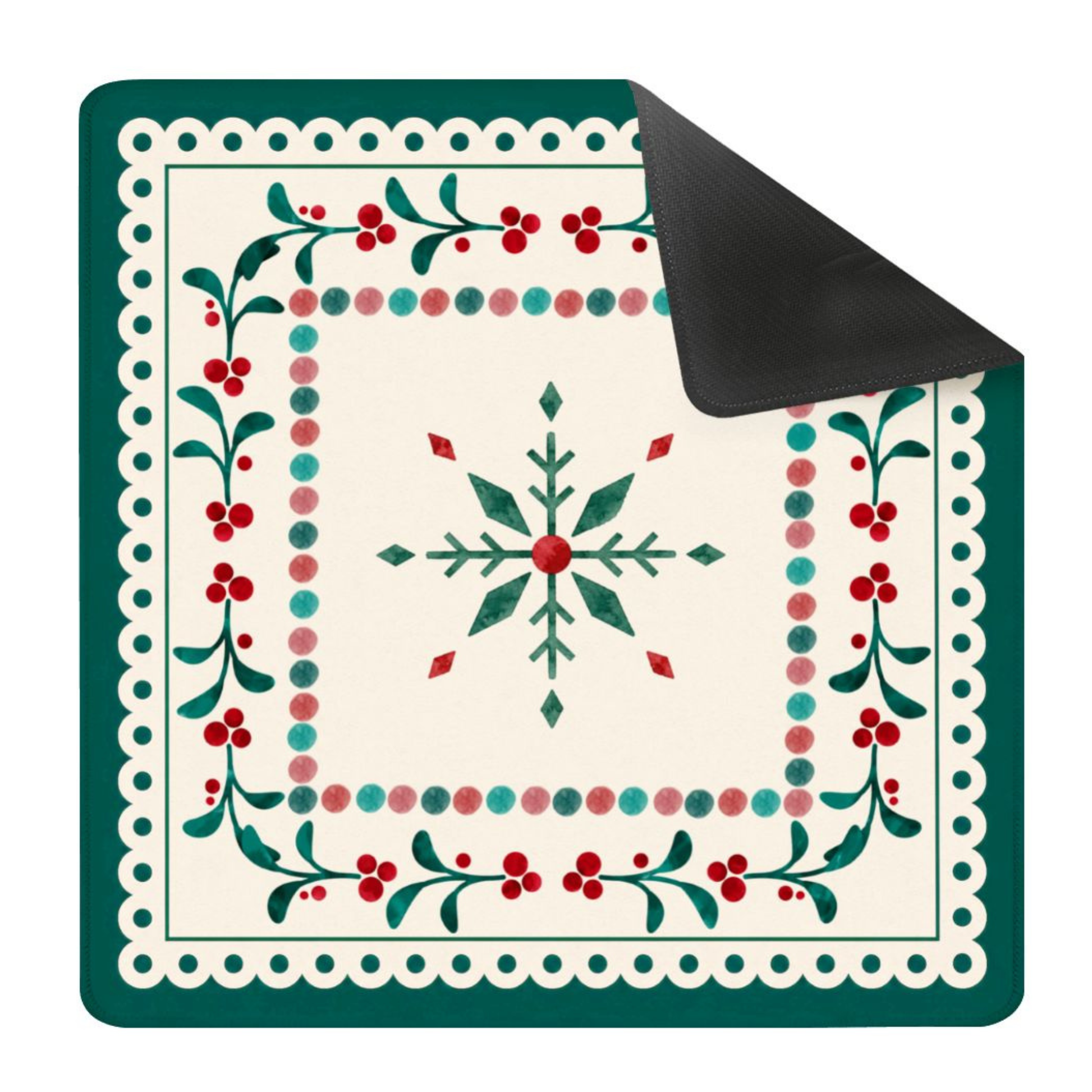 Christmas Holly Mahjong Mat (Ship Rolled up) YOLO Mahjong