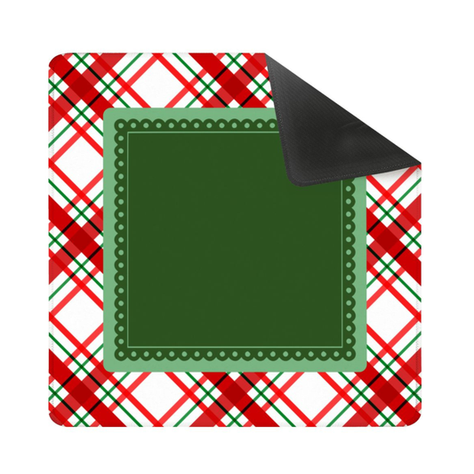 Evergreen Christmas Plaid Mahjong Mat (Ship Rolled up) YOLO Mahjong