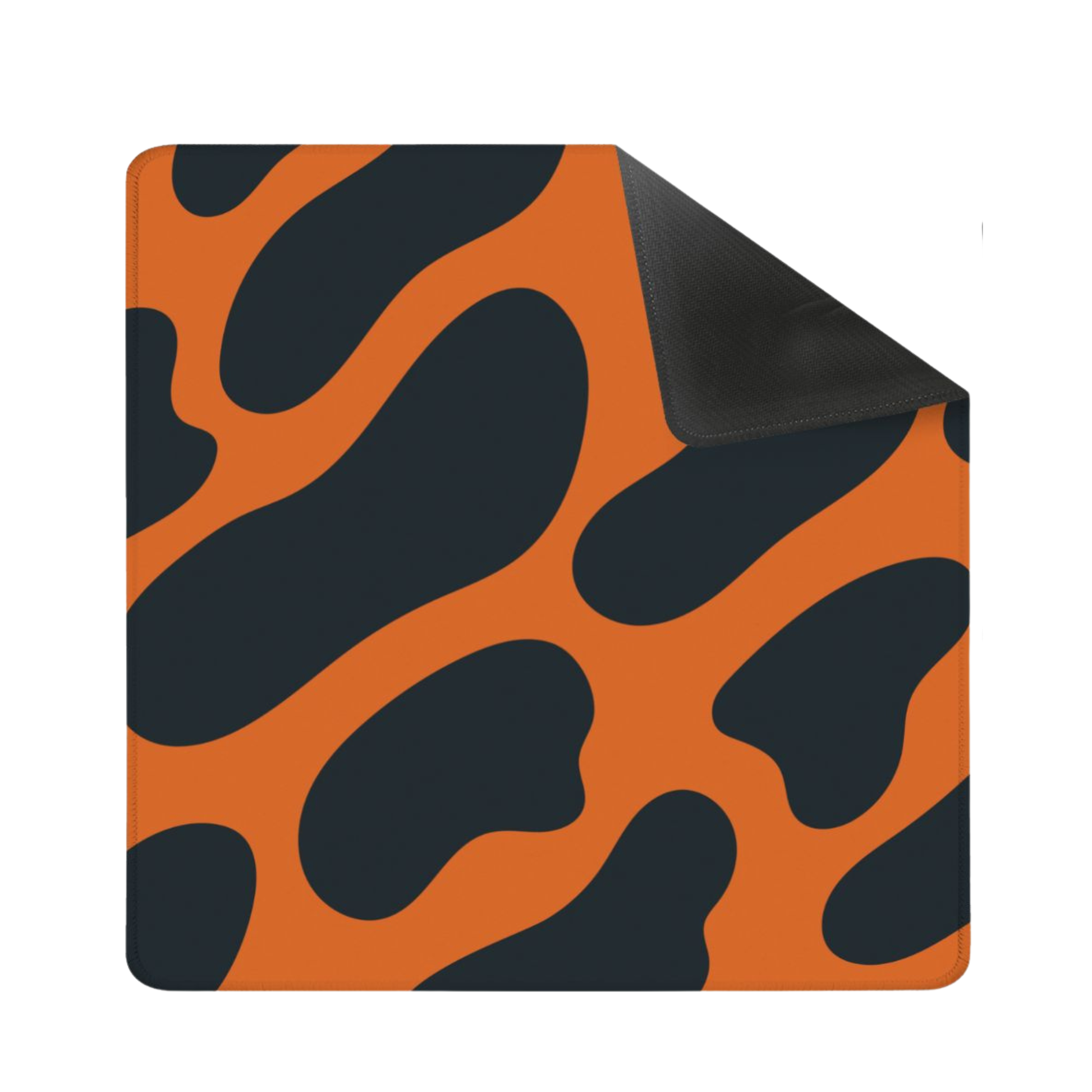 Orange Black Abstract Square Mahjong Mat (Ship Rolled Up) YOLO Mahjong