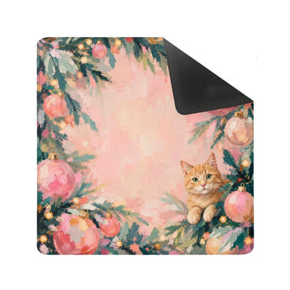 Christmas Cat Square Mahjong Mat (Ship Rolled Up) YOLO Mahjong