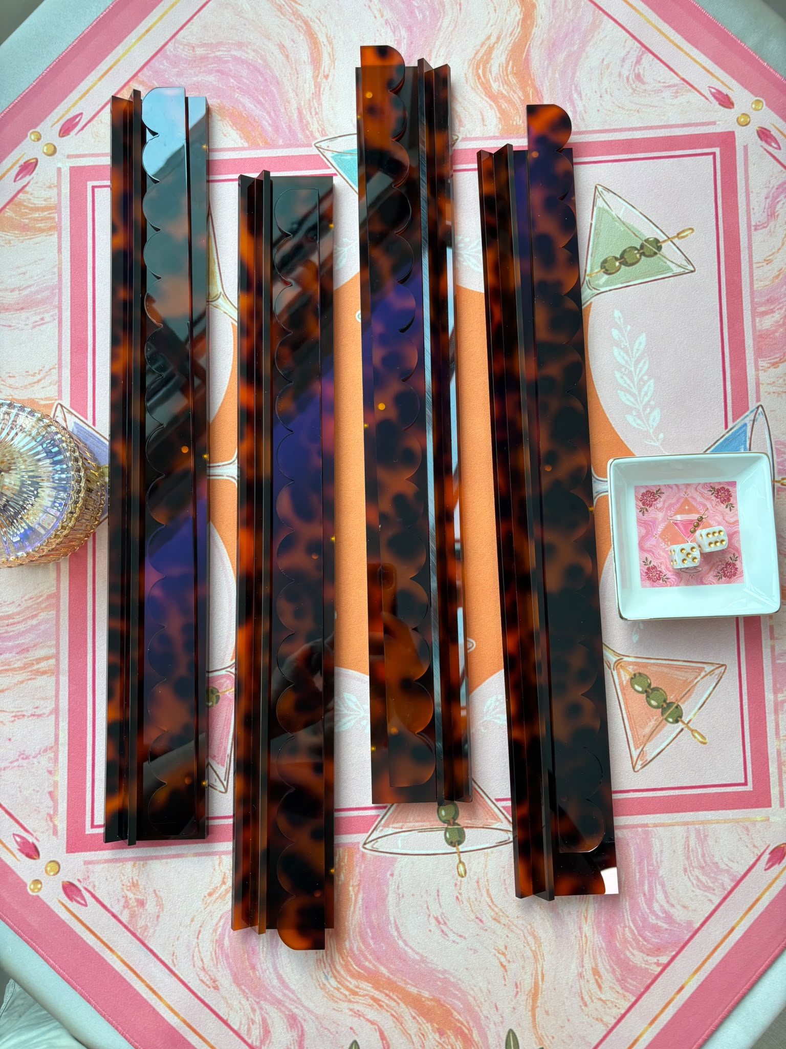 Tortoise Shell Mahjong Rack 20" Inch - First 50 YOLO Mahjong