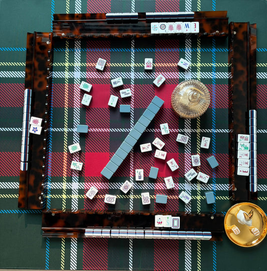 PRE-ORDER  Neoprene Heritage Christmas Tartan Mahjong Mat (Ship Rolled up) YOLO Mahjong