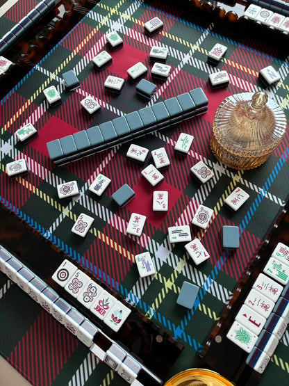 PRE-ORDER  Neoprene Heritage Christmas Tartan Mahjong Mat (Ship Rolled up) YOLO Mahjong