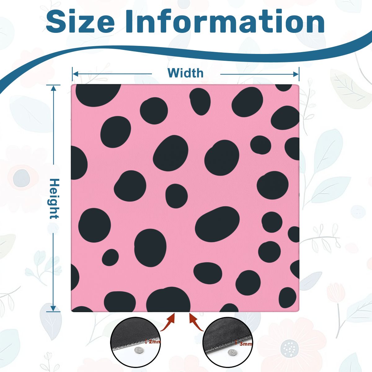 Pink Black Polka Dot Square Mahjong Mat (Ship Rolled Up) YOLO Mahjong