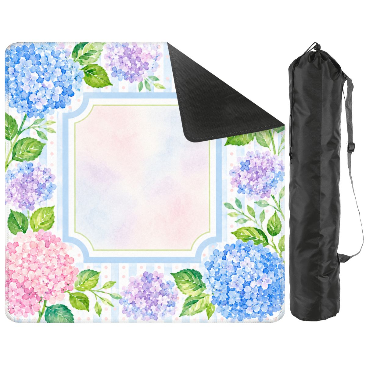 Mahjong Mat 31.5"x31.5" (Ship Rolled up) - Pastel Hydrangea Mahjong Mat with Watercolor Floral Design YOLO Mahjong