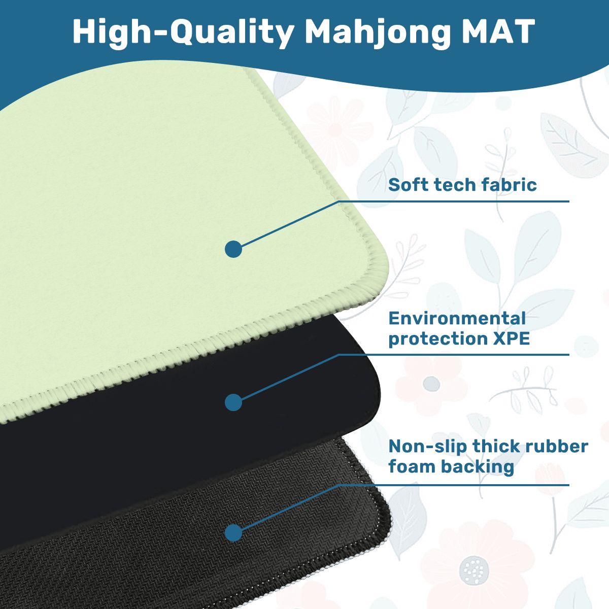 Pastel Green Mahjong Mat Shipped Rolled YOLO Mahjong