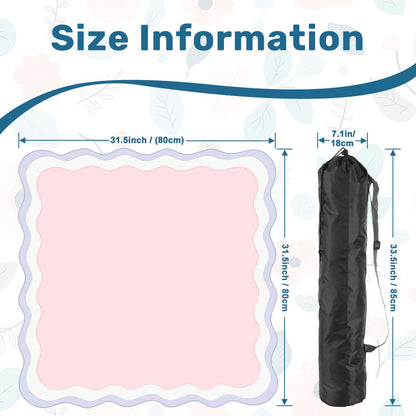 Scalloped Mahjong Mat 31.5"x31.5" (Ship Rolled up) - Pink and Blue YOLO Mahjong
