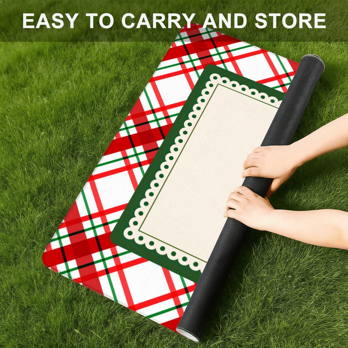 Classic Christmas Plaid Mahjong Mat (Ship Rolled up) YOLO Mahjong