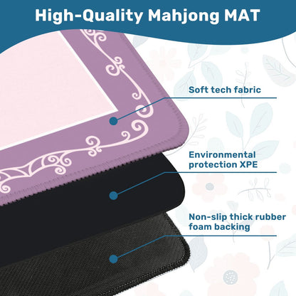 Minimalist Lavender Scroll Mahjong Mat 31.5"x31.5" (Ship Rolled up) YOLO Mahjong