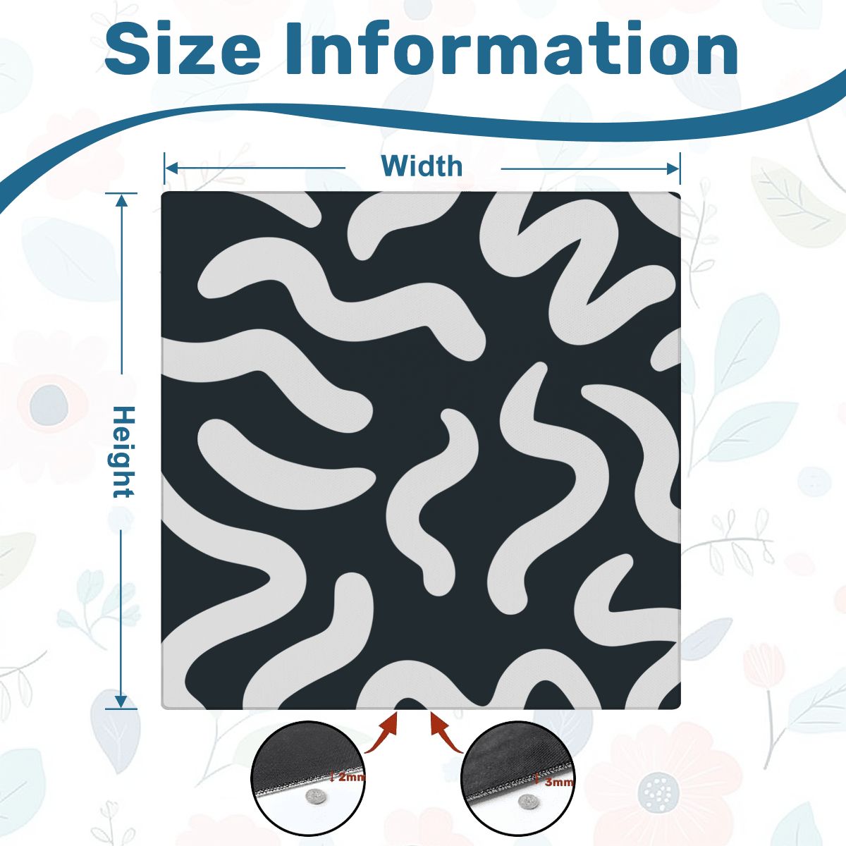 Black & White Abstract Square Mahjong Mat (Ship Rolled Up) YOLO Mahjong
