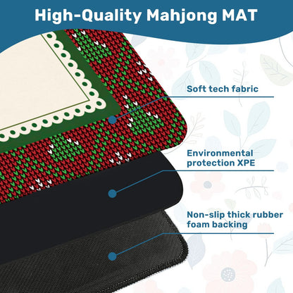 Christmas Knit Mahjong Mat (Ship Rolled up) YOLO Mahjong