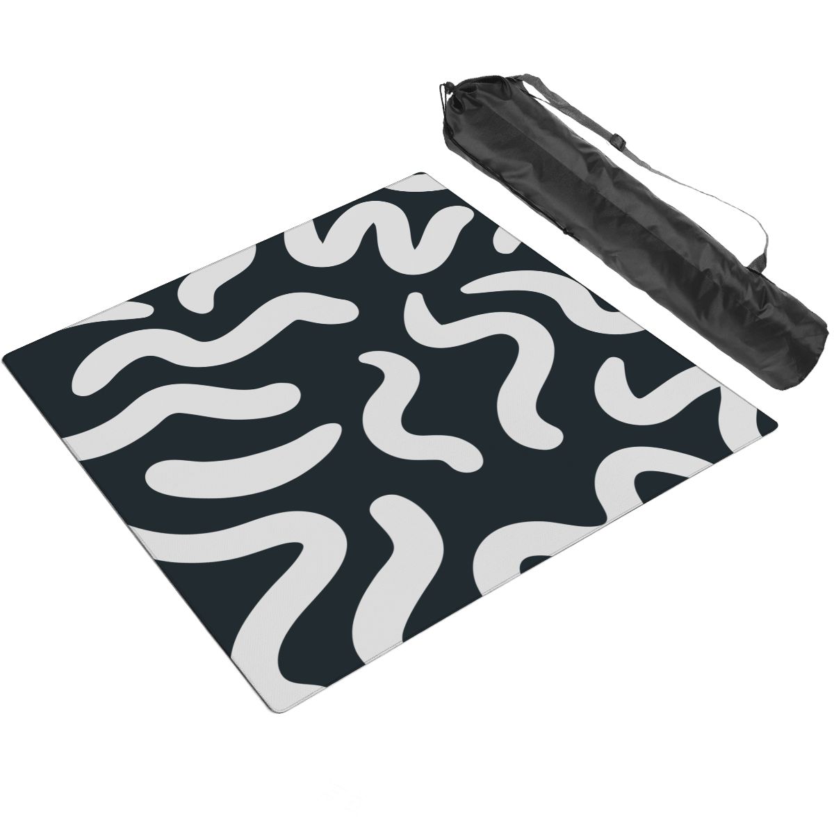 Black & White Abstract Square Mahjong Mat (Ship Rolled Up) YOLO Mahjong