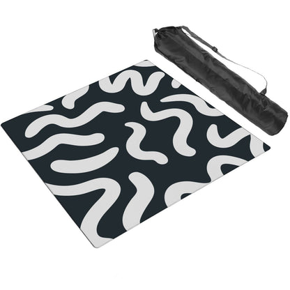Black & White Abstract Square Mahjong Mat (Ship Rolled Up) YOLO Mahjong