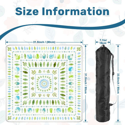 Mahjong Mat 31.5"x31.5" (Ship Rolled up) - Scandinavian Green Leaf Mahjong Mat YOLO Mahjong