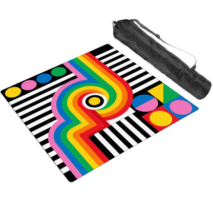 Rainbow Retro Pop Art Square Mahjong Mat (Ship Rolled Up) YOLO Mahjong