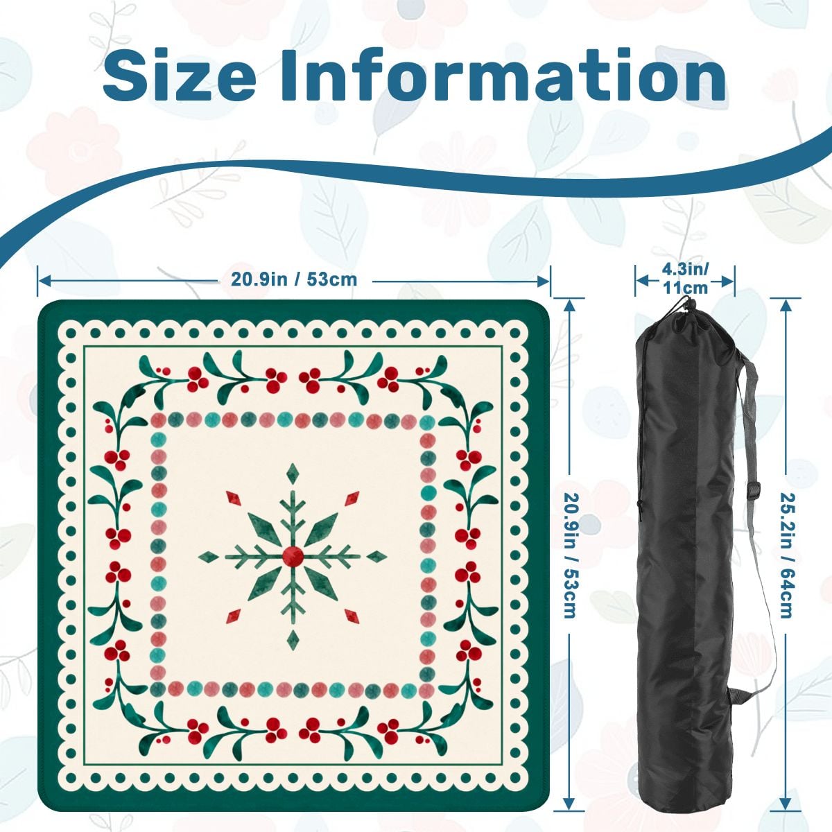 Christmas Holly Mahjong Mat (Ship Rolled up) YOLO Mahjong