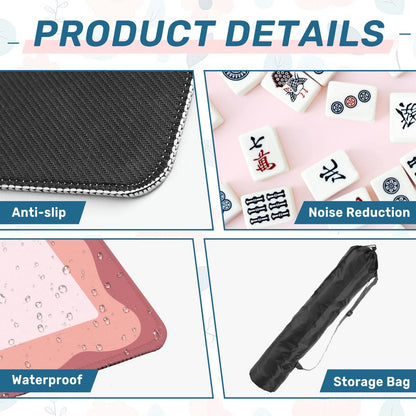 Minimalist Pink Sorbet Mahjong Mat 31.5"x31.5" (Ship Rolled up) YOLO Mahjong