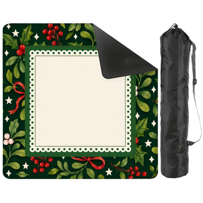 Christmas Botanical Bow Mahjong Mat (Ship Rolled up) YOLO Mahjong