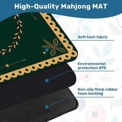 Golden Christmas Mahjong Mat(Ship Rolled up) YOLO Mahjong
